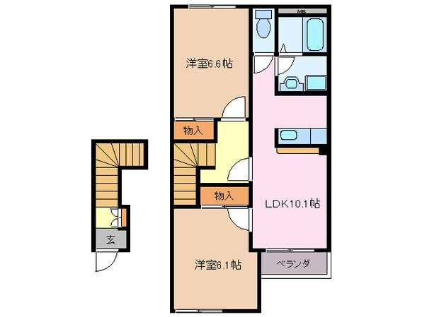 田丸駅 徒歩80分 2階の物件間取画像